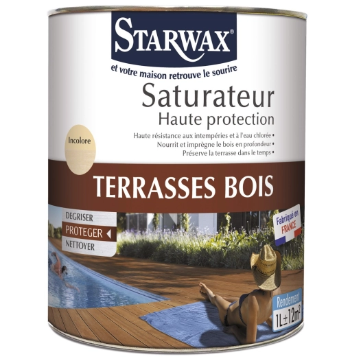 Saturateur haute protection pour terrasses en bois 1 litre - STARWAX