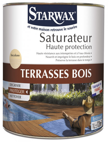Saturateur haute protection pour terrasses en bois 1 litre - STARWAX