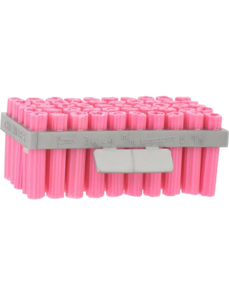 Cheville plastique matériaux pleins bg rose 5 x 25 50