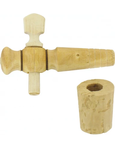 Robinet vinaigrier bois avec bouchon liège 2,5 9 x 69