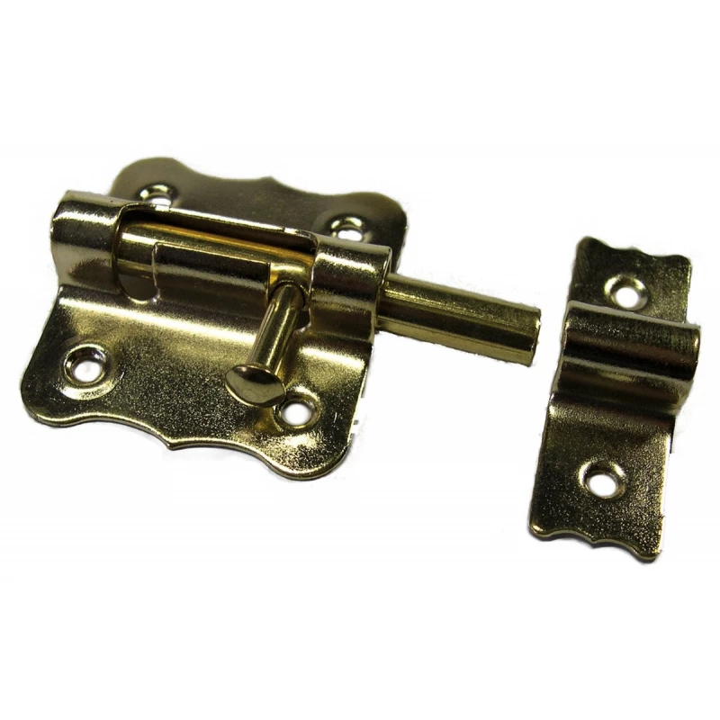 Targette pêne rond 35 l mm laitonné finition