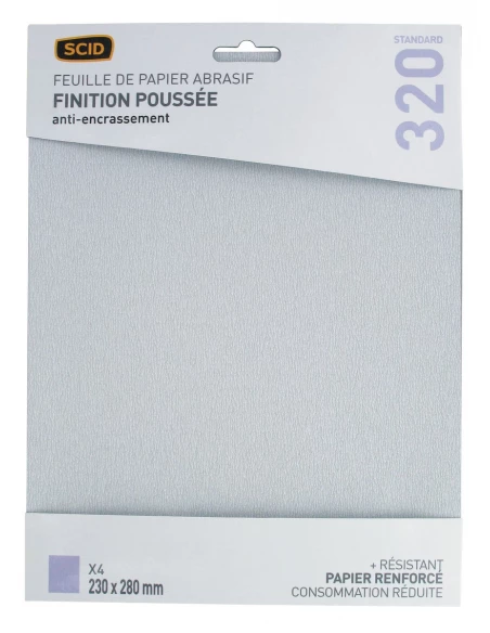 Papier corindon anti-encrassement 230 x 280 mm 320 4