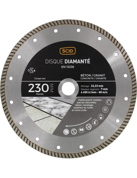 Disque béton granit crénelé 230 22,23