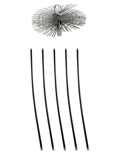 Kit de ramonage tête nylon 250mm - 5 cannes