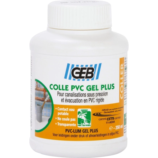 GEB Colle PVC Gel+ avec pinceau_250ml_avec_pinceau - GEB