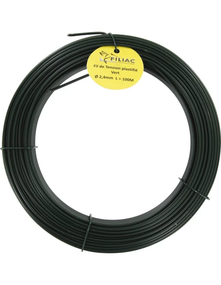 Fil de tension galvanisé plastifie vert 2,4mm 50m