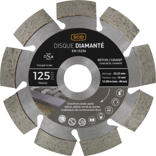 Disque béton granit milieu de gamme 125 22,23