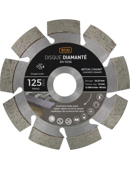 Disque béton granit milieu de gamme 125 22,23