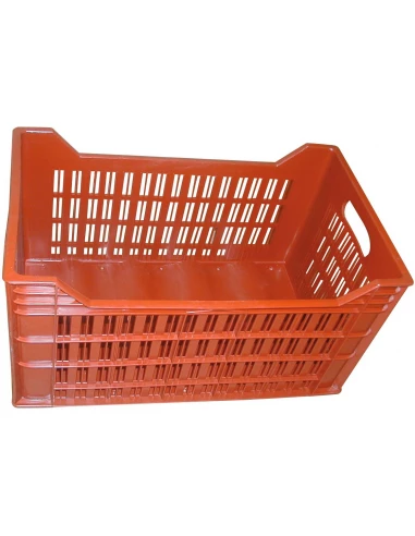 Caisse récolte gerbable fond plein, cotés ajourés 50 x 30 x 27 34 l