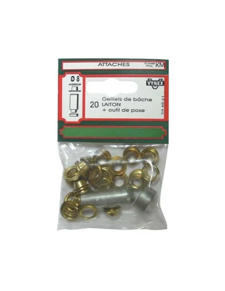 Oeillet bache + outil d 8 bl cp:7