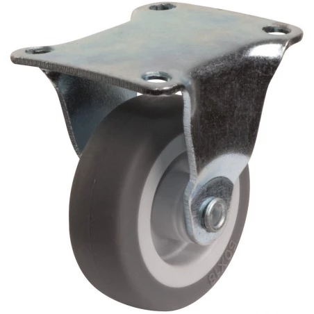Roulette mini roll à platine fixe roue plastex gris 62 x 50 20