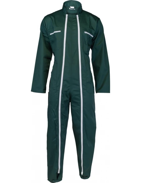 Combinaison de travail 2 zips Taille XL 52/54, 65% polyester, 35% coton, 2 poches poitrine avec zip, 2 poches basses, 1 poche ar