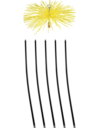 Kit de ramonage tête nylon 200mm - 5 cannes