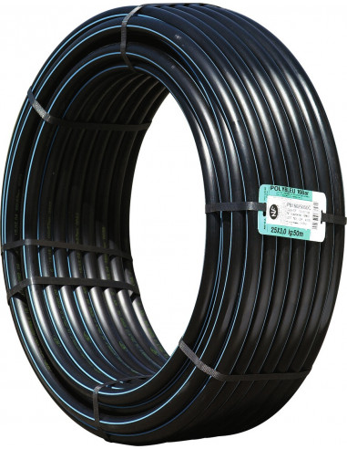Tuyau semi-rigide bande bleue haute densité eau potable diamêtre 32 - 25 mêtres - POLYPIPE