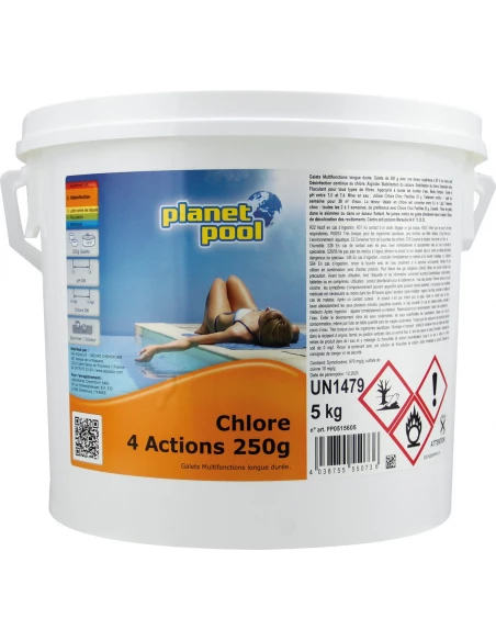 Chlore 4 action pot 5kg pour piscine