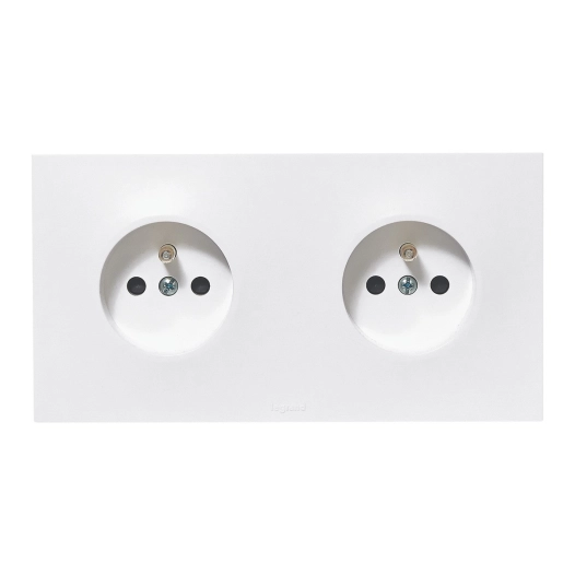 Les prises neptune double prise 2p + t pré-c,blée horizontale