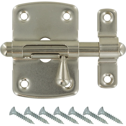 Targette pêne rond nickelée 40 h (mm)