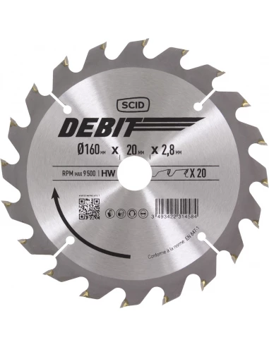 Lame au carbure pour scie circulaire ø 160 mm 20 20 2,8