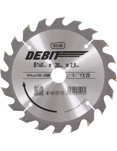 Lame au carbure pour scie circulaire ø 160 mm 20 20 2,8