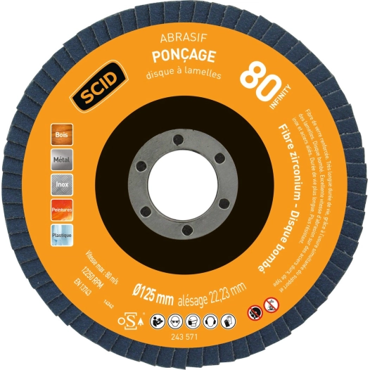 Disque zirconium infinity bombé ø 125 mm 80 1