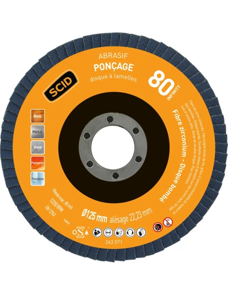 Disque zirconium infinity bombé ø 125 mm 80 1