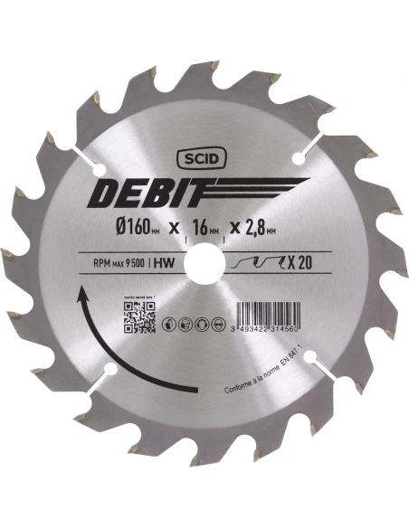 Lame au carbure pour scie circulaire ø 160 mm 20 16 2,8
