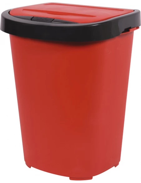 Poubelle tri-home 40 l rubis et gris anthracite - EDA