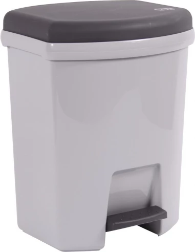 Poubelle 27 l à pédale gris perle et anthracite - EDA