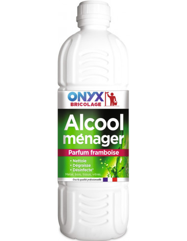 Alcool ménager parfume 90° bouteille 1 litre framboise - ONYX