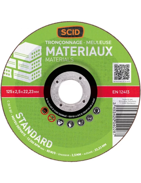 Disque à tronçonner standard 125 5 matériaux