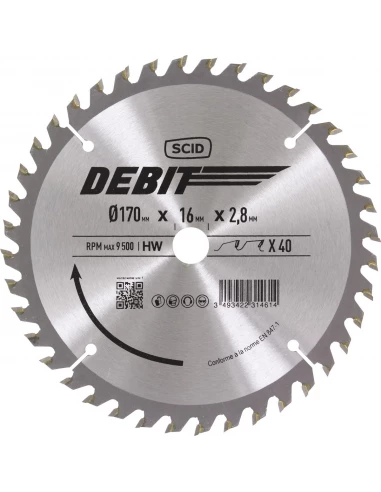 Lame au carbure pour scie circulaire ø 170 mm 40 16 2,8