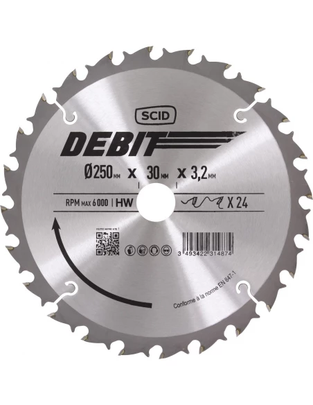 Lame type rbk pour machines stationnaires ø 250 mm 24 30 3,2
