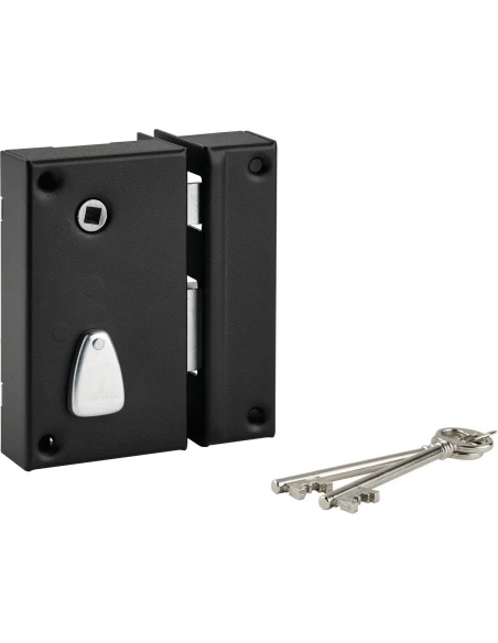 Serrure en applique verticale pour porte d'entree droite