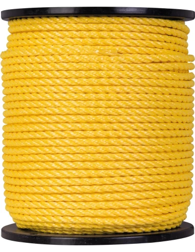 Cordage polypropylène couleur 3 torons 8 x 160 jaune 1010