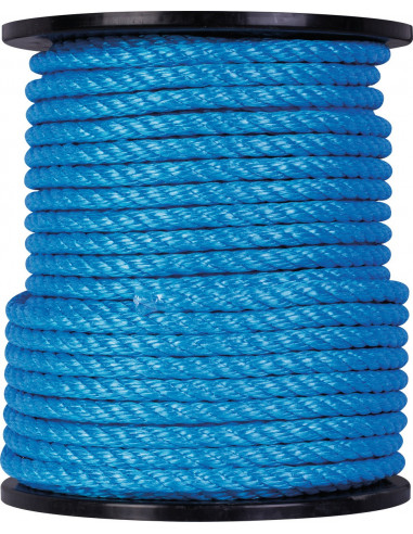 Cordage polypropylène couleur 4 torons 12 x 65 bleu 1940