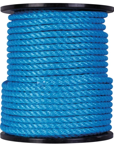 Cordage polypropylène couleur 4 torons 12 x 65 bleu 1940