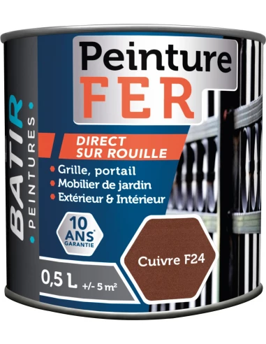 Peinture Fer forgé 0.5 litre cuivre - BATIR