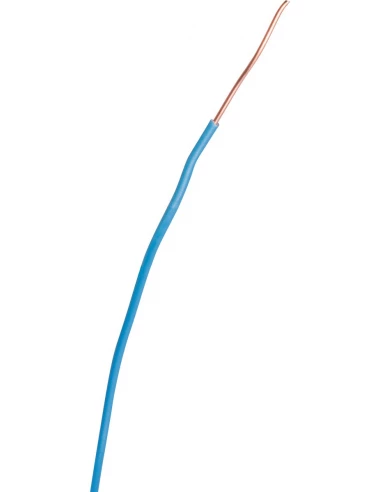 Fil électrique H07 v-u 1,5 mm² couronne 100 m bleu