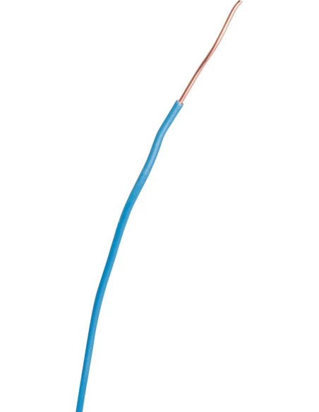 Fil électrique H07 v-u 1,5 mm² couronne 100 m bleu