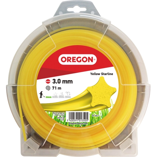 Fil étoile jaune 3.0mm 71m pour coupe bordure - OREGON