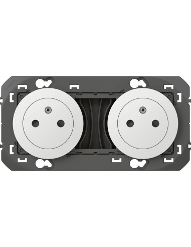 Double Prise Dooxie Blanche Sécurité et double fonctionnalité, design discret - Legrand