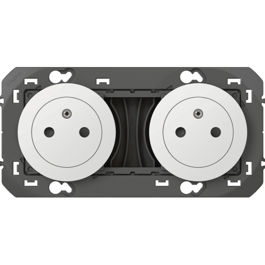 Les prises composables blanc dooxie double prise 2p+t surface