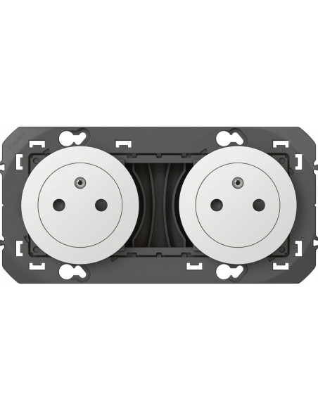 Double Prise Dooxie Blanche Sécurité et double fonctionnalité, design discret - Legrand