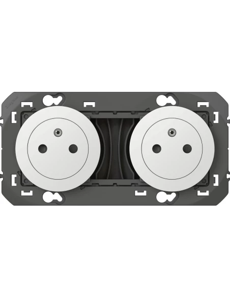 Les prises composables blanc dooxie double prise 2p+t surface