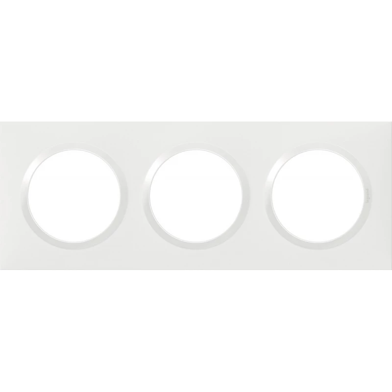 Plaque decorative dooxie 3 postes blanc - LEGRAND