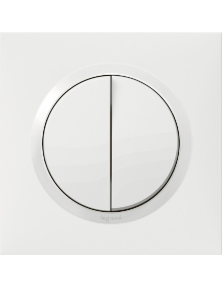 Dooxie Double Va-et-Vient Blanc Interrupteur double va-et-vient moderne - Legrand