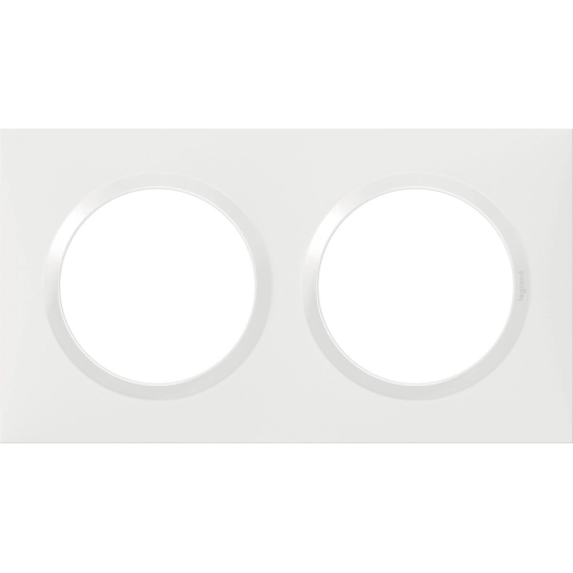 Plaque decorative dooxie 2 postes blanc - LEGRAND