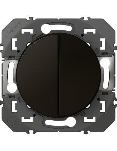 Dooxie Double Va-et-Vient Noir Interrupteur double va-et-vient noir mat - Legrand