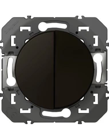 Interrupteur composable noir DOOXIE double va et vient