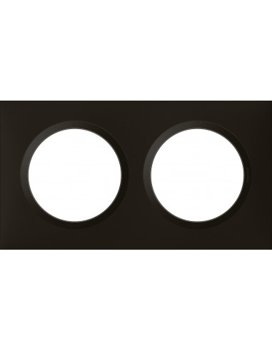 Plaque decorative dooxie 2 postes noir